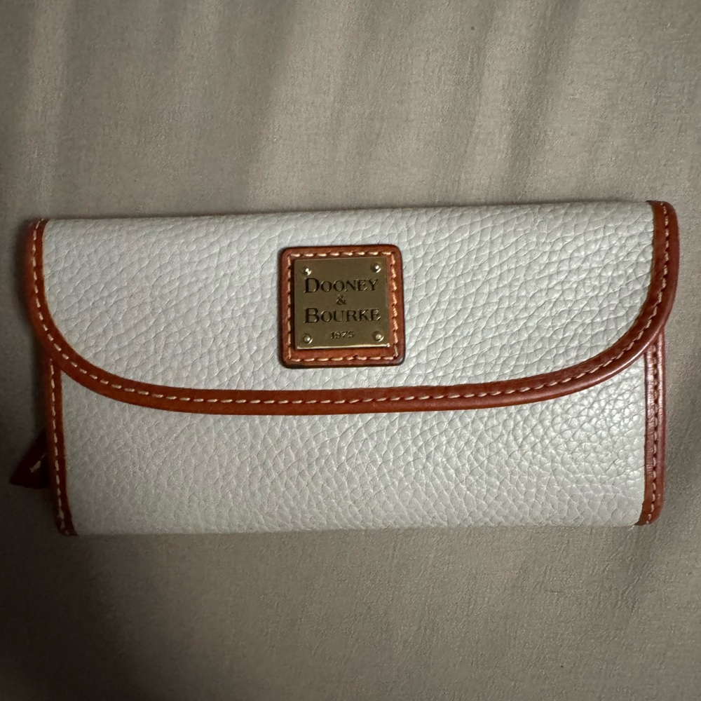 Dooney & Bourke Cream and Tan Leather Wallet